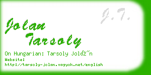 jolan tarsoly business card